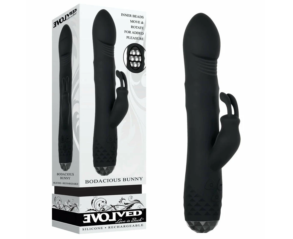 Evolved Bodacious Bunny Black Usb Rechargeable Rabbit Vibrator