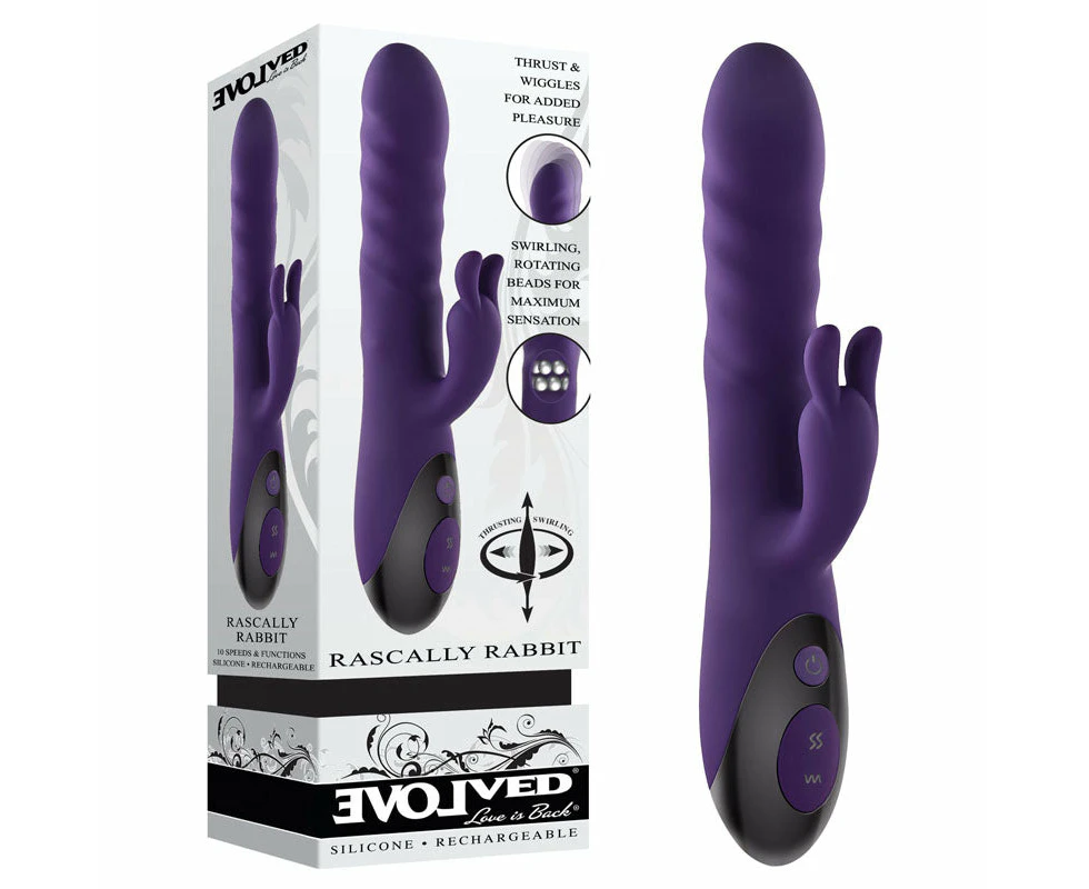 Evolved RASCALLY RABBIT - Purple 22.9 cm USB Rechargeable Rabbit Vibrator - EN-RS-9345-2