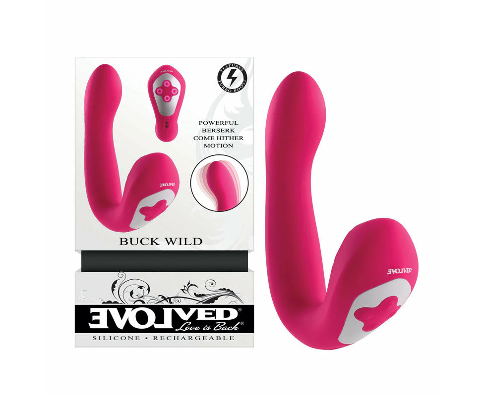 Evolved BUCK WILD - Pink USB Rechargeable Flicking Vibrator