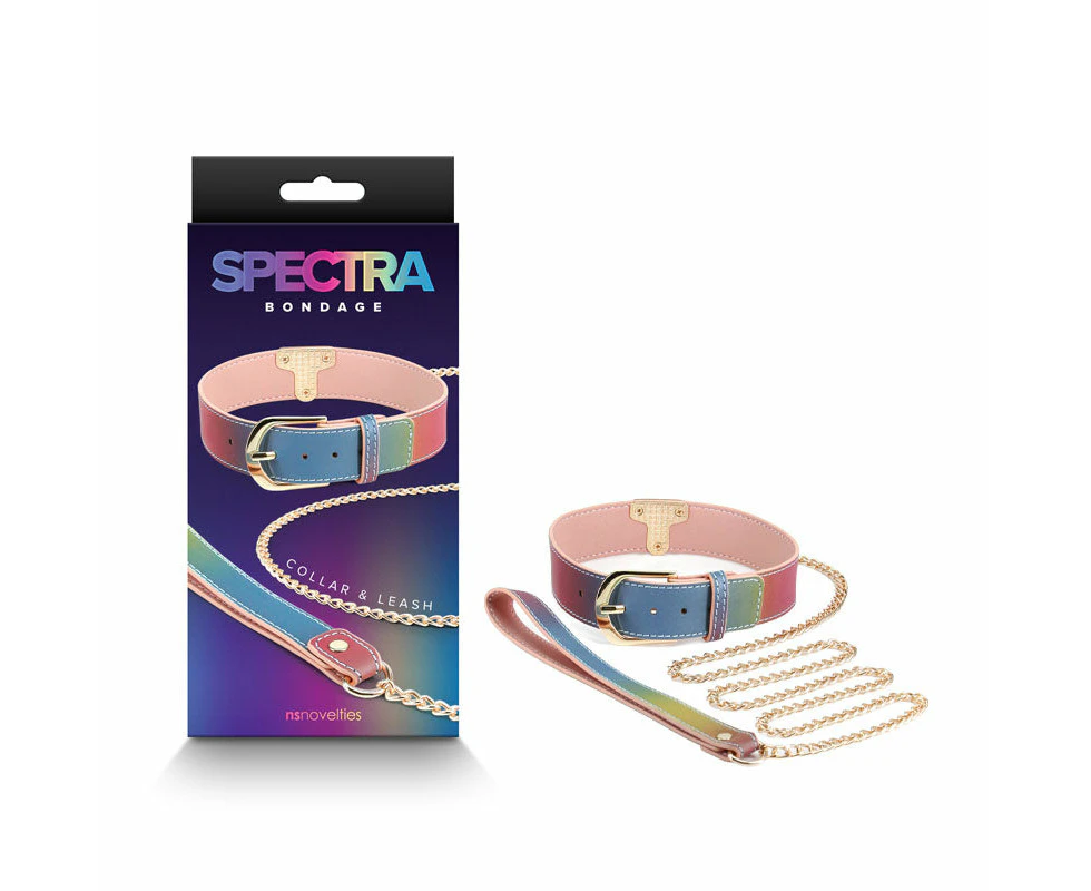 Spectra Bondage Collar And Leash Rainbow Restraint