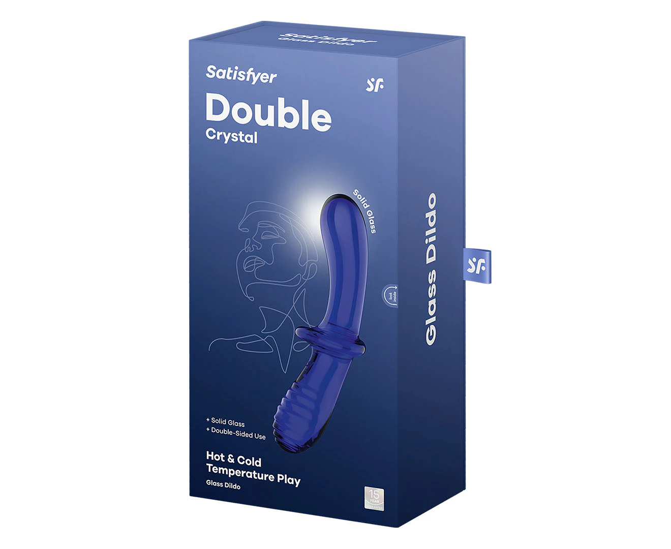 Satisfyer Double 2.2" Crystal Dildo - Blue