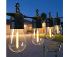 Solar String Lights Outdoor IP65 Waterproof 15+1 LED Bulbs Garden Balcony Yard