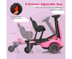 Costway 6V Electric Go Kart Kids Ride On Drift Car 360° Spin  Ride On Toys w/Adjustable Heights & 5 Wheels,Pink