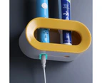 Electric Toothbrush Holder Double Hole Self-adhesive Stand Rack Wall-Mounted Holder Storage Space Saving Bathroom Accessories-Yellow
