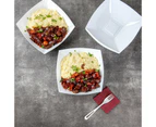 48 x LARGE SQUARE PLASTIC SERVING BOWLS 28CM Salads Pasta Rice Noodle Vegetables
