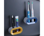 Electric Toothbrush Holder Double Hole Self-adhesive Stand Rack Wall-Mounted Holder Storage Space Saving Bathroom Accessories-DEEP BLUE