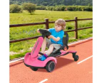 Costway 6V Electric Go Kart Kids Ride On Drift Car 360° Spin  Ride On Toys w/Adjustable Heights & 5 Wheels,Pink