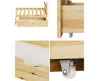 Oikiture 2x Bed Frame Storage Drawers Trundle Wooden