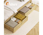 Oikiture 2x Bed Frame Storage Drawers Trundle Wooden