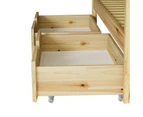 Oikiture 2x Bed Frame Storage Drawers Trundle Wooden