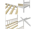 Oikiture Bed Frame Wooden Kids House Frame White TOMI