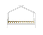 Oikiture Bed Frame Wooden Kids House Frame White TOMI