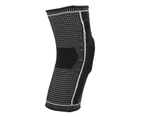 Knee Brace Knitted Nylon Sleeve With Silicone Pad For Working Out Running Sports Protector Black S