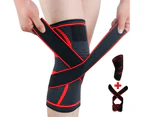 1Pc Sports Knee Pad With Elastic Brace Belt Nylon And Polyurethane Kneecap Protector For Fitness Running L Black