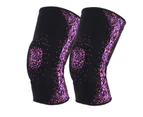 2Pcs Knitted Nylon Outdoor Sports Anti‑Collision Knee Pad Protection Compression Kneepad Pink L
