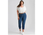 BeMe - Plus Size - Womens Jeans -  Mid Rise Core Short Length Jeans - Blue