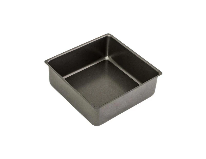 Bakemaster Loose Base Carbon Steel 23cm Square Cake Pan Oven Baking Mould Grey