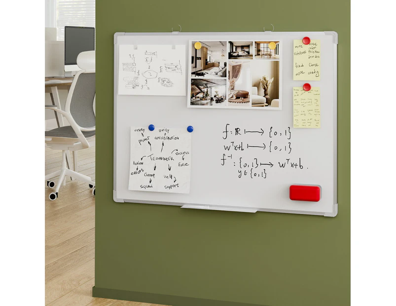 Magnetic Whiteboard 60x90cm Erase Board Marker Eraser Tray Home Office School