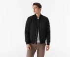 Calvin Klein Men's Nylon Flight Jacket - Black