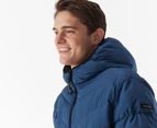 Calvin Klein Men's Hooded Stretch Puffer Jacket - Blue