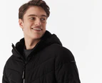 Calvin Klein Men's Hooded Stretch Puffer Jacket - Black