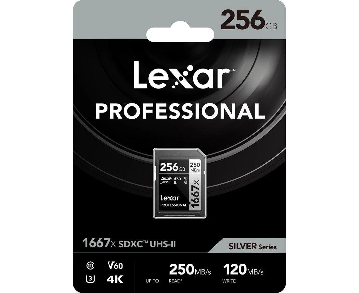 Lexar Professional SDXC Memory Card - 256GB UHS-II - V60 - 1667x - Read up to [LSD256CB1667]