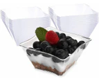 144 x CLEAR MINI DISH WAVE BOWLS Reusable Desserts Serving Bowl Appetisers Cups