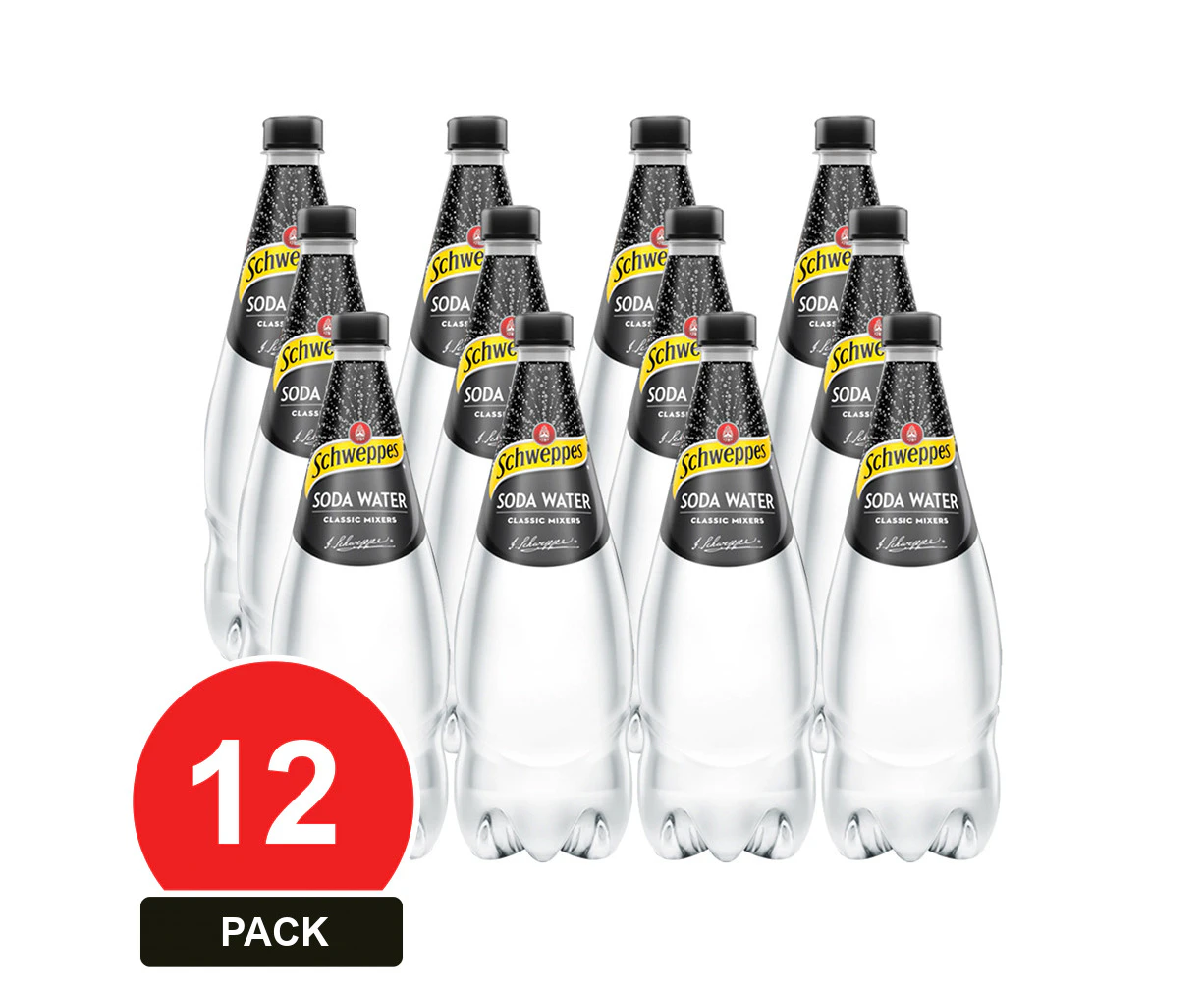 12 Pack, Schweppes 1.1l Soda Water