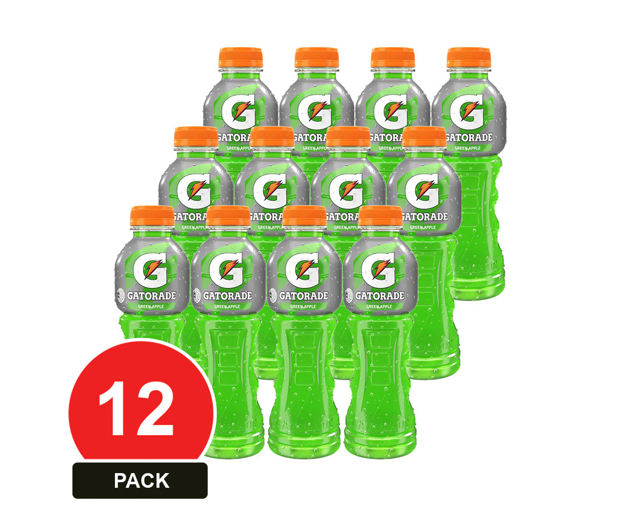 12 Pack, Gatorade 600ml Green Apple