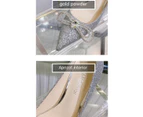 Women's High Heels Pointed Closed Toe Heels Sexy Stiletto Pumps Dress Shoes-silvery