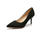 Women's High Heels Pumps Closed Pointed Toe Stiletto Heels Dress Wedding Shoes-black