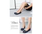 Women's Comfortable Flats Dress Round Toe Slip On Flat Shoes-M1108 blue