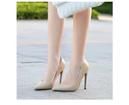 Women's High Heels Pointed Closed Toe Heels Sexy Stiletto Pumps-Apricot color