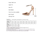Women's Closed Toe High Heels Ankle Strap Stiletto Sexy Pumps-Vermilion color