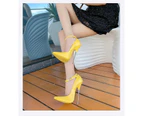Women's Pointed Toe Stiletto High Heel Pumps Sexy Ankle Strap Heels Shoes-Pink