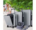 3 Piece Luggage Suitcase Set Silver Hard Case Carry on Travel Suitcases - Silver