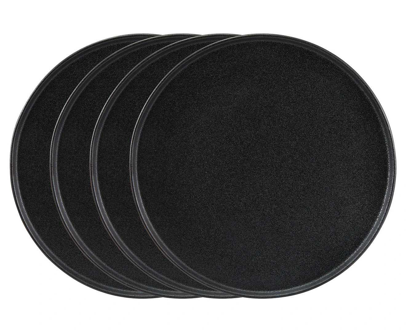 Set of 4 Maxwell & Williams 28cm Caviar High Rim Plate - Black