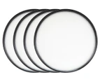 Set of 4 Maxwell & Williams 28cm Caviar Granite High Rim Plate - Black/White