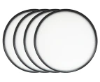 Set of 4 Maxwell & Williams 28cm Caviar Granite High Rim Plate - Black/White