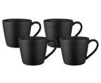 Set of 4 Maxwell & Williams 420mL Caviar Conical Mugs - Black