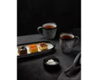 Set of 4 Maxwell & Williams 420mL Caviar Granite Conical Mugs - Black/White