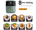 YOPOWER 6L Air Fryer, Oil-Less Healthy Electric Cooker Kitchen Oven - 8 Preset Set & LED Touch Digital Green Electric Air Fryer