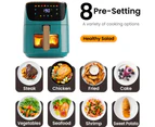 YOPOWER 8L Digital Air Fryer, 8 Presets Healthy Electric Cooker LED Touch Digita Screen Kitchen Oven Dark Teal