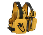Mesh Fly Fishing Vest Yellow Free Size Outdoor Fishing Vest Backpack With Multiple Pockets For Men Women