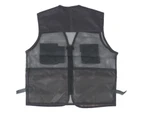 Military Vest Durable Breathable Multi Pocket Mesh Fishing Vest For Outdoor Activitiesxl Dark Gray