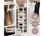 Lauft 7 Tier 360 Swivel Rotating Shoe Rack Tower Book Storage Organizer Display Stand