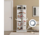 Lauft 7 Tier 360 Swivel Rotating Shoe Rack Tower Book Storage Organizer Display Stand