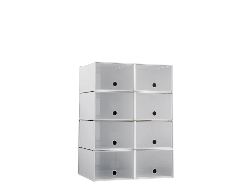 8 x Stackable Shoe/Sneaker Storage Box Display  - Grey