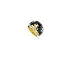 Guess 4G Logo Black Ring in Gold Tone Size 55