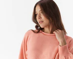 All About Eve Women's Stevie Cropped Knit Top - Peach